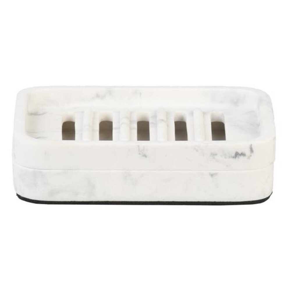 Faux Marble Soap Dish, White